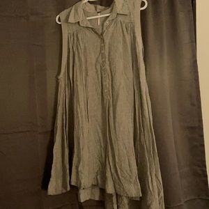 Grey and white striped free people tunic. Size S